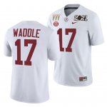 Men's Alabama Crimson Tide #17 Jaylen Waddle 3X CFP National Championship White NCAA Winner College Football Jersey 2403LDVQ4